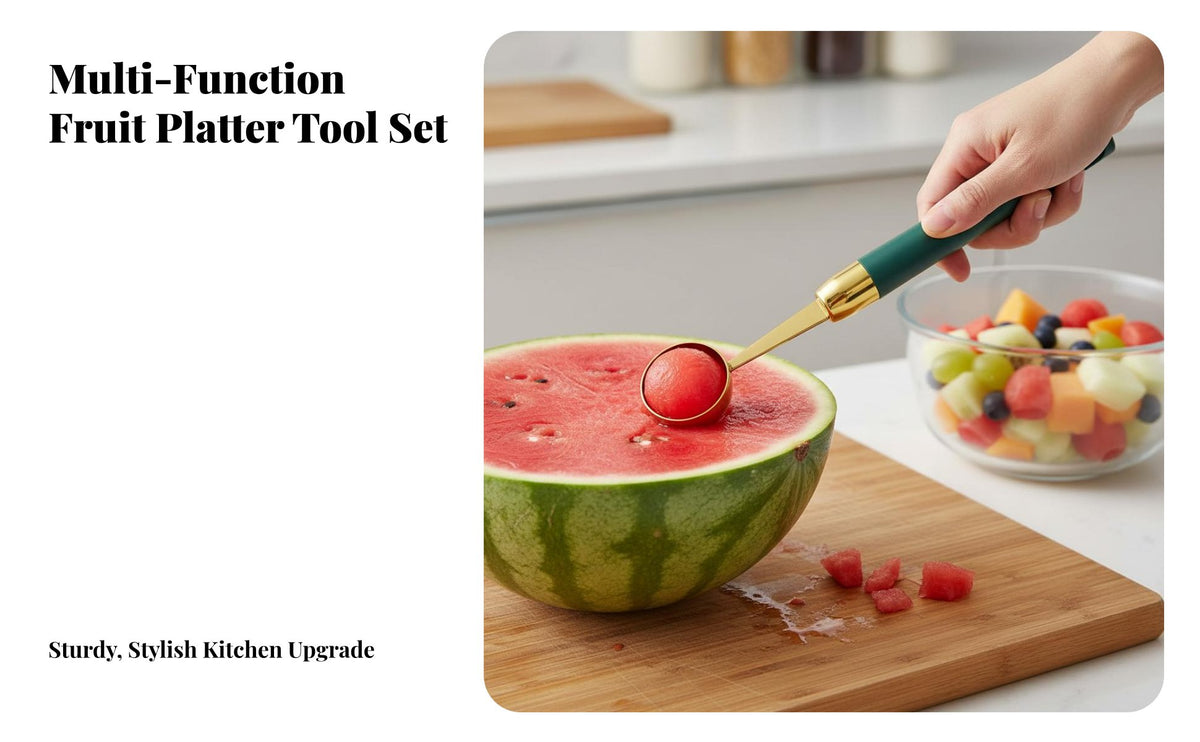Fruit Baller Ladle Stainless Steel Fruit Baller and Carver Set Double-Ended Fruit Baller Multifunctional Kitchen Gadget
