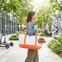 Pet Carrier Travel Bag for Cat Travel, Color Block Soft Sided Open Top Polyester Carrier Bag, Outdoors Pet Carrier with Sturdy Shoulder Strap