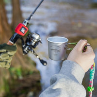 Collapsible Aluminum Drinking Cup 300ml, Travel Mug with Carabiner and Lanyard, Compact Foldable Cup for Camping, Hiking, Picnic