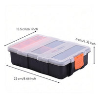 Slimline Screw Organizer Box Sturdy Hardware Storage Case Heavy-Duty Container Rugged for DIYers, Garage