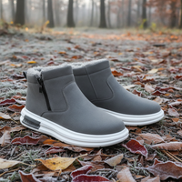 Men's Winter Mid-Top Snow Boots Warm Fleece-Lined Slip-On Anti-Slip