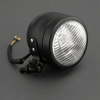 Motorcycle Headlight with Bracket 12V Motorcycle Headlight Lamp Retro Round for Custom Builders, Cafe Racer Build