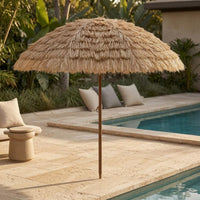Parasol Fringe Trim Thatched Parasol Swivel Outdoor Shade