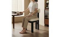 Solid Wood Backrest Chair Retro Design French Style Dining Chair for Bedroom, Living Room