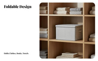 Textile Storage Box with Lid Large Capacity Foldable Clothes Organizer Dust-Resistant Clothes Storage Container for Homeowners, Bedroom, Under Bed