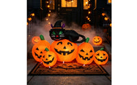 Cat on Pumpkin Inflatable Waterproof Inflatable Pumpkin and Cat for Homeowners, Yard, Lawn