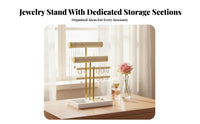 Crossbar Jewelry Stand Detachable Design 3 Tier T Bar Jewelry Stand Necklace and Earring Holder Space Saving for Women
