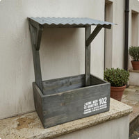 exposedTop Wooden Wall Planter Decorative Text Corrugated Roof Planter Garden Planting Box