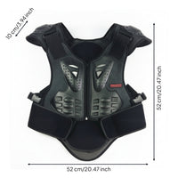 Hard Shell Motorcycle Protector Vest EVA Cushioning Motorcycle Riding Vest Adjustable Straps Chest Back Shoulder Protector Breathable Mesh for Adults, Cycling