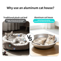 Aluminum Cat Cooling Bed, Summer Cat Ice Den Pet House