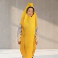 Full-Body Banana Costume Smooth Material Pull-on Banana Suit Halloween Costume Single-Color for Children