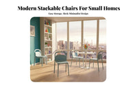 Thickened Construction Stackable Plastic Chair Vibrant Colors Indoor Seating Easy to Clean Household Furniture Ergonomic Backrest for Apartment Dwellers, Office Managers, Dining Room, Small Areas, Kitchen, Balcony
