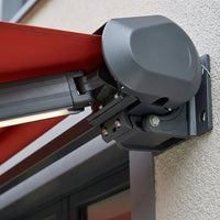 Electric Awning, 5m, Red & White Stripes, Sun Shade, Outdoor, For Balcony & Terrace, Aluminum Alloy, Automatic Retractable