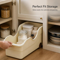 Kitchen Cabinet Pull-Out Storage Organizer with Wheels for Pots, Lids, and Spices