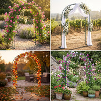 Wrought Iron Garden Arch Trellis for Climbing Plants, Weddings, and Outdoor Decor