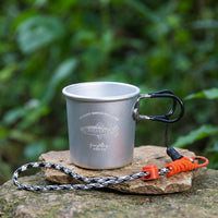 Collapsible Aluminum Drinking Cup 300ml, Travel Mug with Carabiner and Lanyard, Compact Foldable Cup for Camping, Hiking, Picnic