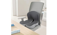 Seat Cushion with Backrest Contoured Seat Cushion with Lumbar Support Chair Pad Removable Cover Supportive for Office Workers