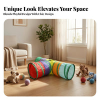 Open-Ended Zipper-Connected Rainbow Play Tunnel Striped Small Pet Plaything Portable Rainbow Cat Tunnel