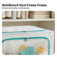 Foldable Design foldable Clothes Box with viewing panel Large Capacity Lidded Storage container with viewing panel particle-proofresistant Lid Closet Organizer Stackable for Students, homeowners, Wardrobe, Bedroom, Dorm Room, On Shelves