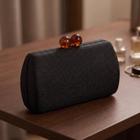Clutch with Bead Clasp Textured Evening Clutch Bag Elegant Evening Purse for Parties