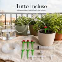 Adjustable Flower Drip Irrigation Kit with Siphon and Water Absorber for Potted Plants