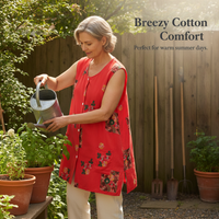 Women's Sleeveless Cotton Cardigan Vest for Middle-Aged and Elderly, Button-Front