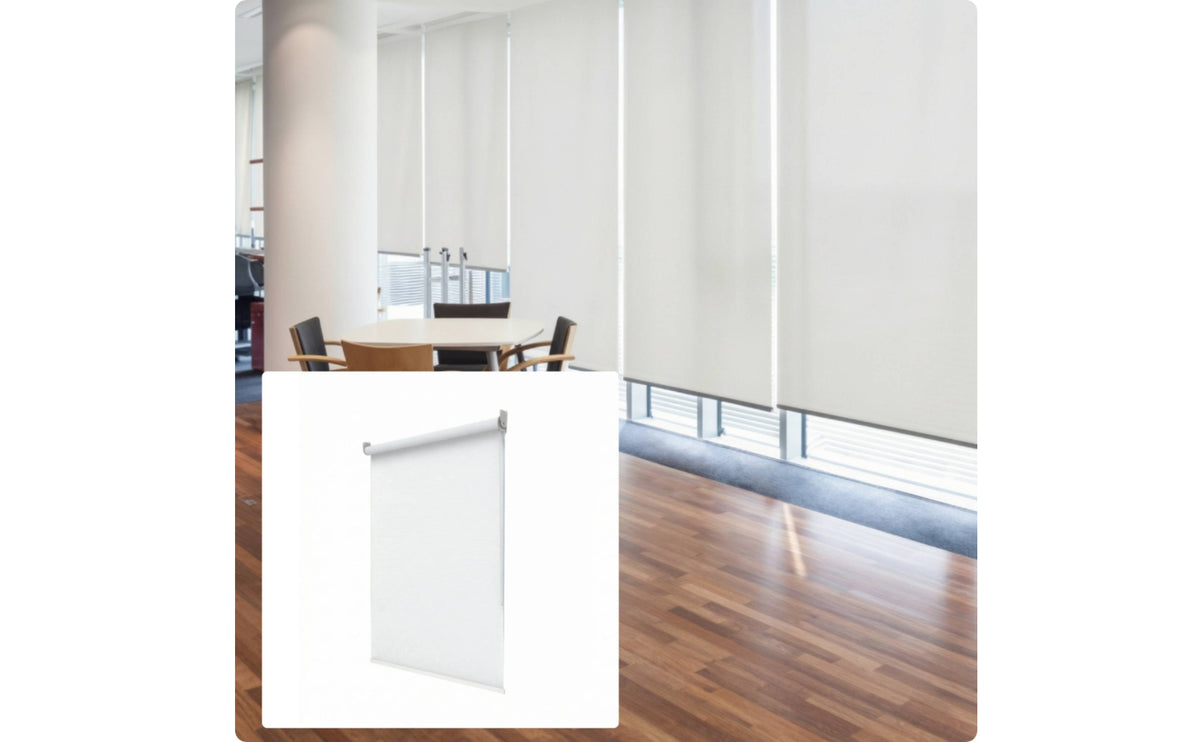 Light-Filtering Semi-Blackout Window Shade Roll-up Pull Chain Roller Curtain Milky White Pull Cord Thick for Bedroom, Office, Balcony, Bathroom