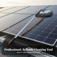 Photovoltaic Panel Cleaning Tool Adjustable Height Extendable Pole Cleaning Brush 180° Rotatable Head Photovoltaic Panel Washing System for Outdoor