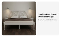 Wrought Iron Bed Sturdy and Stable Metal Bed Frame Heavy Duty Bedroom Furniture for Hoteliers, Homeowners, Hotel, Guest Room, Apartment