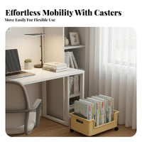 beneath-desk storage container with casters Rolling Wire Basket adaptable for Study Room