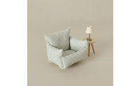 Doll Sofa with Striped Textile Miniature Dollhouse Sofa Compact Couch for BJD Display
