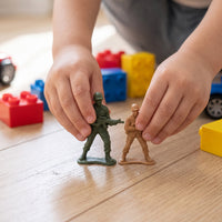 WWII Military Soldier Figures Playset with Aircraft and Battlefield Accessories for Kids