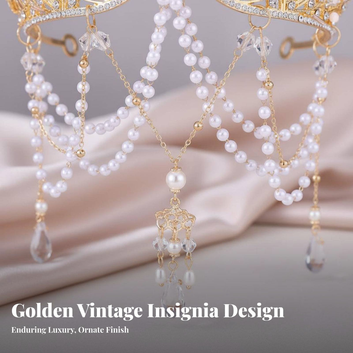 Tassel Forehead Chain Headdress Retro Design Exotic Bead Tassel Crown Move Ld Princess Crown Crystal Embellished for Photoshoots