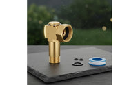 Thread Seal Tape Included 1/2 NPT to 3/4 GHT Adapter Threaded Swivel Elbow Hose Adapter Gold-Colored Finish Brass Hose Connector Hex Shape