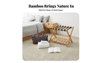 Bamboo Suitcase Stand Folding Compact Modern Look for Small Spaces
