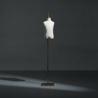 Child Mannequin with Stand Textile-wrappedCovered Mannequin Torso with Golden Base-Colored Dress Form for Tailors, Window Display, Photography Studio