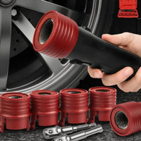 9 Pieces Wheel Hub Rust Removal Brush Replaceable Wheel Hub Cleaning Tool Drill Wire Brush Kit Rotary for Mechanics