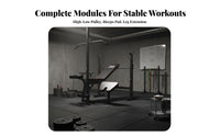 Multi-Functional Weight Bench with Squat Rack Space Saving Adjustable Squat Rack with Bench Heavy Duty All-in-Integrated Home Gym Anti-Slip Feet for Men, Bodybuilders