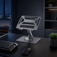 Laptop Stand, with Docking Station Metal Docking Station Laptop Stand Swivel for Professionals, Students, Home Office, Desk, Study
