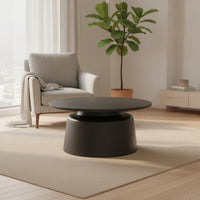 Pedestal Coffee Table Contemporary Circular Coffee Table Minimalist Furniture for Living Room, Small Apartment, Reading Corner