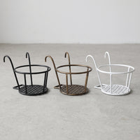 Reinforced European Style Balcony Railing Planter Rack Hanging Iron Art Flower Pot Holder Outdoor Storage Shelf