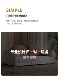 法式奶油风布艺沙发软包家用客厅设计师异形实木直排侘寂风小户型