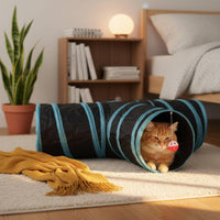 T-Shaped Feline Tunnel 80 Cm Long Crinkly Feline Tunnel Pet Toy Lightweight Cylindrical Openings for Indoor Play