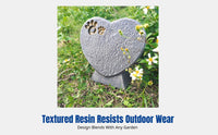 Resin Heart-Shaped Pet Memorial Stone, Animal Tombstone, Outdoor Garden Decor, Custom Engraving, Dog Memorial Decoration