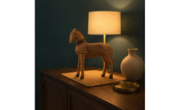 Rattan Horse Statue Woven Wicker Horse Figurine Brown