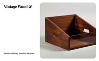 Vinyl Album Storage Box Large Capacity Wooden LP Album Box Vintage Design