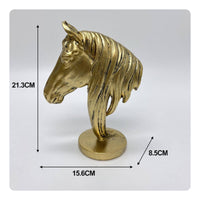 Resin Horse Head Ornament Luxury Accent Creature Figurine for Office, Entryway