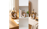 Soft Soft Cat with Bed Cute Stuffed Cat in Nest Embroidered Toy Warm for Collectors