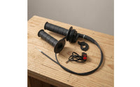Anti-Slip Twist Throttle Assembly Textured Rubber Motorcycle Throttle Assembly Black Grip Set for Away-from-Road-Road