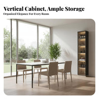 Dining Room Buffet Hutch Solid Wood Construction Beverage Bar Cabinet with Storage Multi-Functional Modern Beverage Bar Cabinet for Homeowners